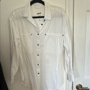 Aerie White Casual Button Down Shirt